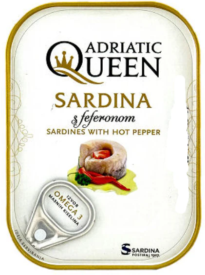 Adriatic Queen Sardines with Hot Pepper in Vegetable Oil, 105g