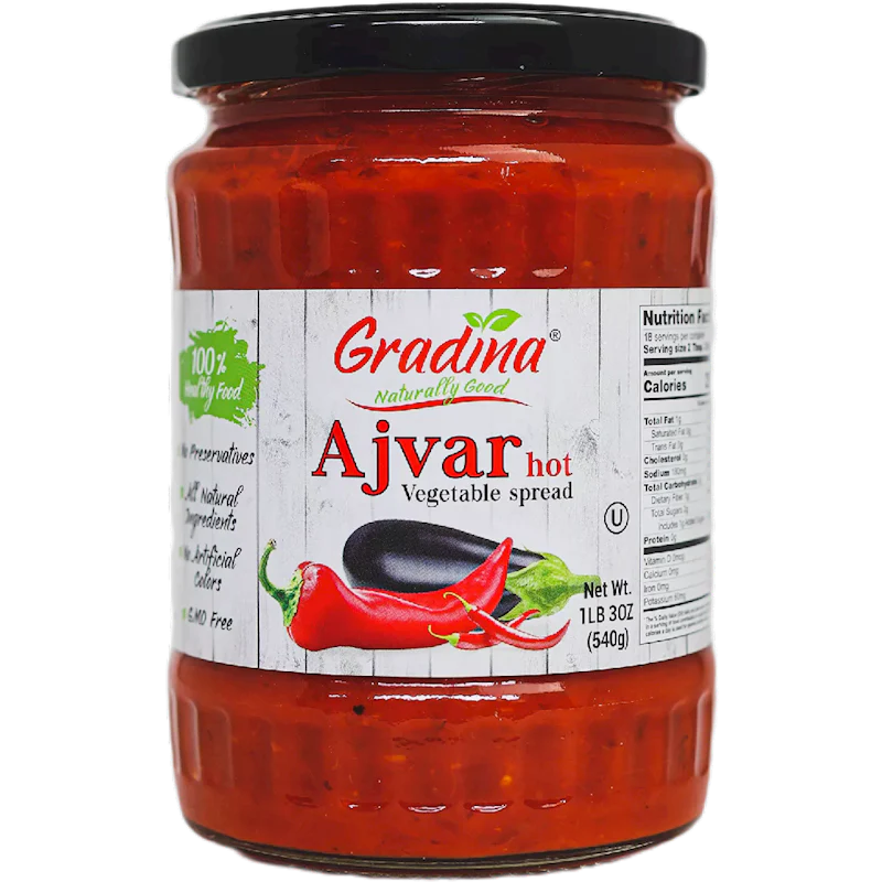 Ajvar Hot Vegetable Spread (gradina) 19.3oz
