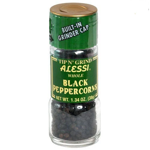 Alessi Black Peppercorns with Grinder 1.34oz (38g)