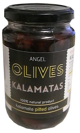 Angel Pitted Large Kalamata Olives, Net. 360 g (Drained. 210 g) Jar