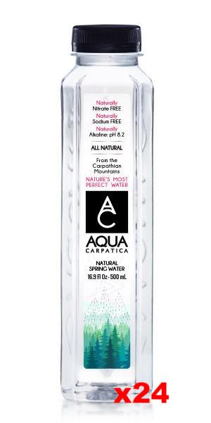 Aqua Carpatica Natural Spring Water CASE (24 x 16.9 fl oz) Plastic