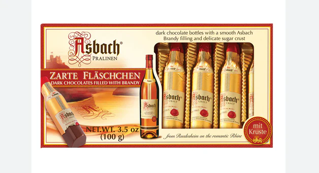Asbach Chocolate Bottles filled with Brandy, (8 pc) 100g