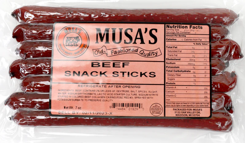 Beef Snack Sticks (Musas) 7oz