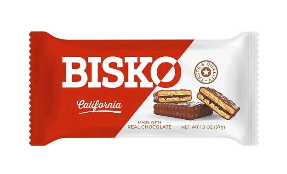 Bisko California Graham Crackers Filled and Coated with Real Chocolate, CASE, 15.6 oz - 12 Bars - Image 2