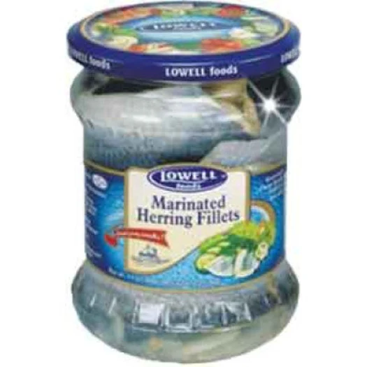 Bismarck Marinated Herring Fillets (Lowell), 13.5 oz Jar