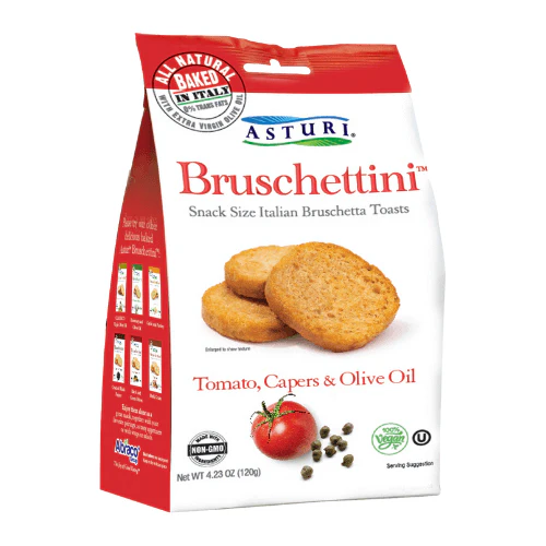 Bruschettini, Tomato, Capers & Olive Oil (Asturi) 120g