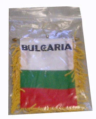 Bulgarian Flag with String and Suction Cup, 4x6 in.