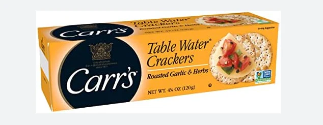 Carr's Water Crackers, Garlic Herb, 4.25oz