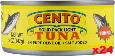Cento Tuna in Pure Olive Oil, CASE (24 x 5 oz)