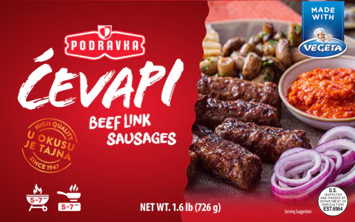 Cevapi Beef Link Sausages (Podravka) 1.6 Lbs