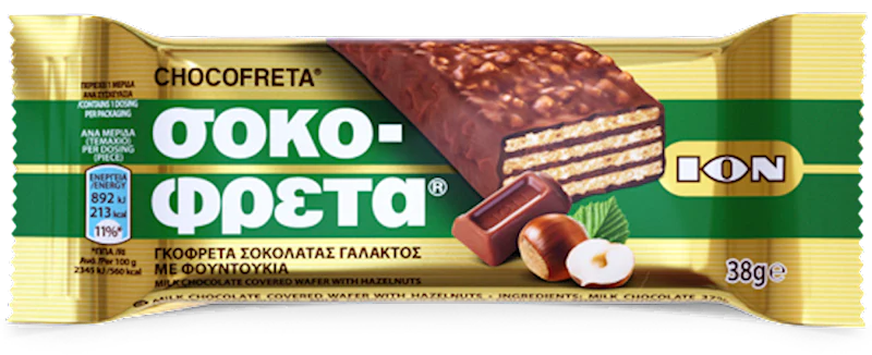 Chocofreta - Milk Chocolate Wafers With HAZELNUTS, 38g