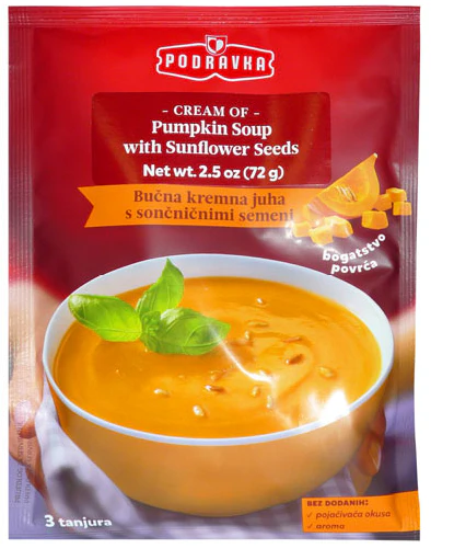 Cream of Pumpkin Soup with Sunflower Seeds (Podravka) 2.5 oz (72g)