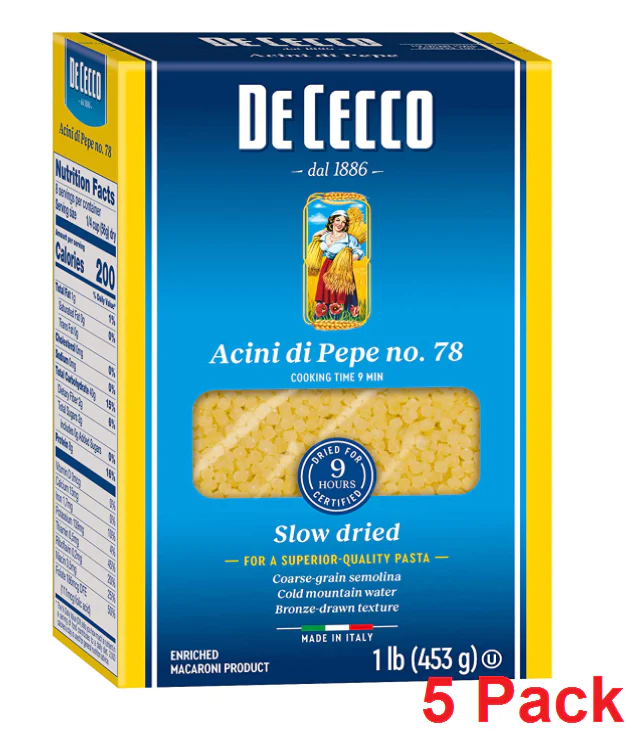 De Cecco Pasta, Acini Di Pepe, 1 lb (16 Oz) (Pack of 5)