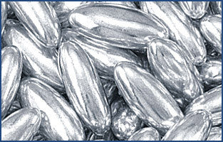 Decorative Silver Dragees, Barley, approx. 1.3oz