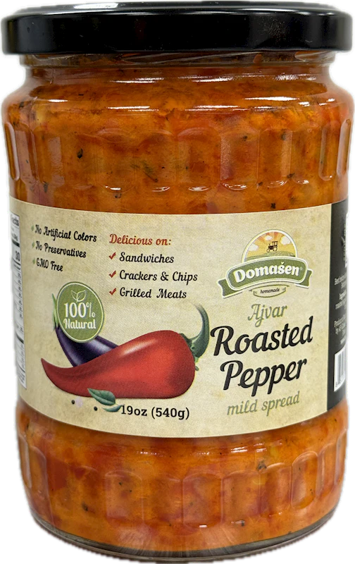Domasen Ajvar, MILD Vegetable Spread, 19 oz