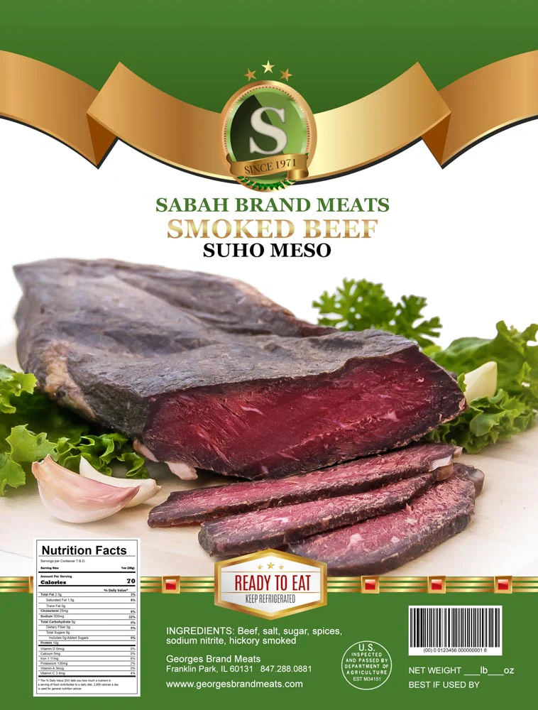 Dried Beef, Hickory Smoked (Sabah Brand) approx. 1.3 lb