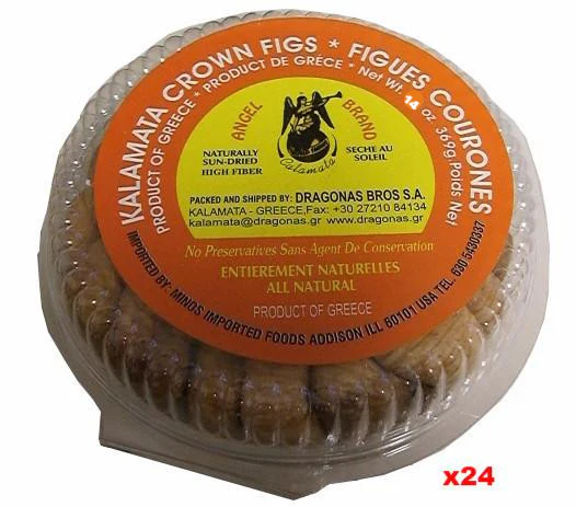 Dried Figs, Kalamata Crown, (Dragonas) Angel, ROUND Pack, CASE (24 x 14 oz)