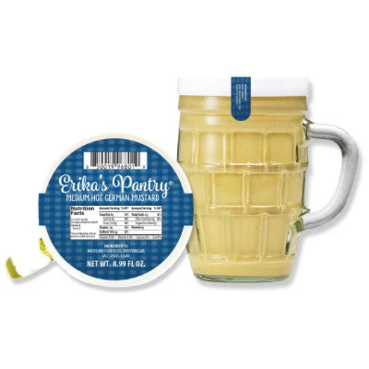 Erika's Pantry Medium Hot German Mustard In Beer Mug, 8.99 oz