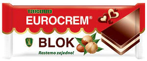 Eurocrem Hazelnut Milk and Cocoa BAR, 100g