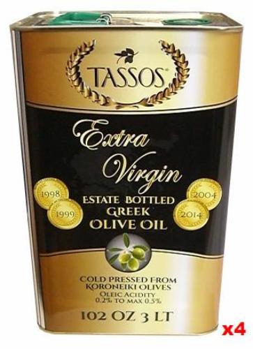 Extra Virgin Greek Olive Oil (Tassos) CASE (4 x 3L)