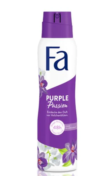 Fa Spray Deodorant, Purple Passion, 150ml