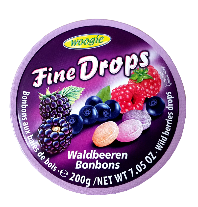 Fine Drops Forest Berries Candies (Woogie) 200g Tin