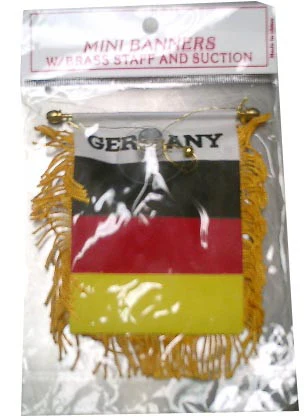 German Flag with String and Suction Cup, 4x5 in.
