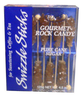 Gourmet Rock Candy Swizzle Sticks, Amber (DP) 125g (4.5oz)