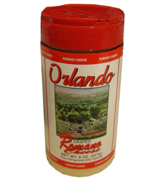 Grated Romano Cheese (OrlandoGreco) 8 oz, plastic shaker