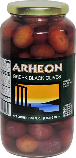 Greek Black Olives (Arheon or Boboris) 32 oz