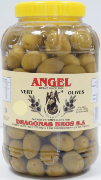 Greek Green Olives, Large (Angel) 2kg (4.4lb)