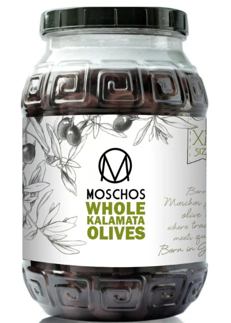 Greek Kalamata Black Olives (Moschos) 2 kg (4.4 lb)