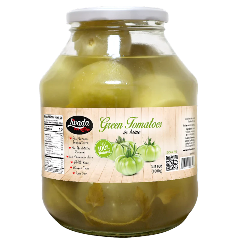Green Tomatoes in Brine (Livada) 56.4 oz (1600 g)