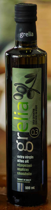 Grelia Extra Virgin Olive Oil, 500ml (16.9 oz) Glass Bottle