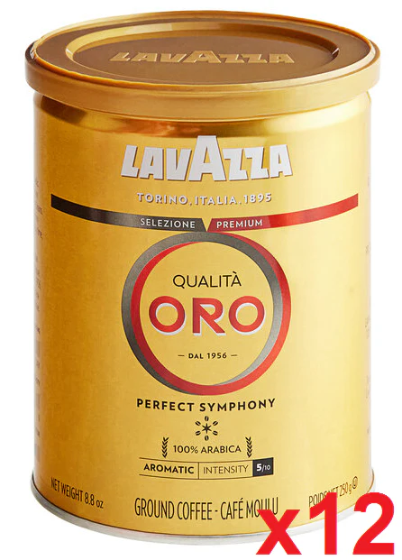 Ground Coffee 100 percent Arabica Qualita Oro (Lavazza), CASE 12x250g