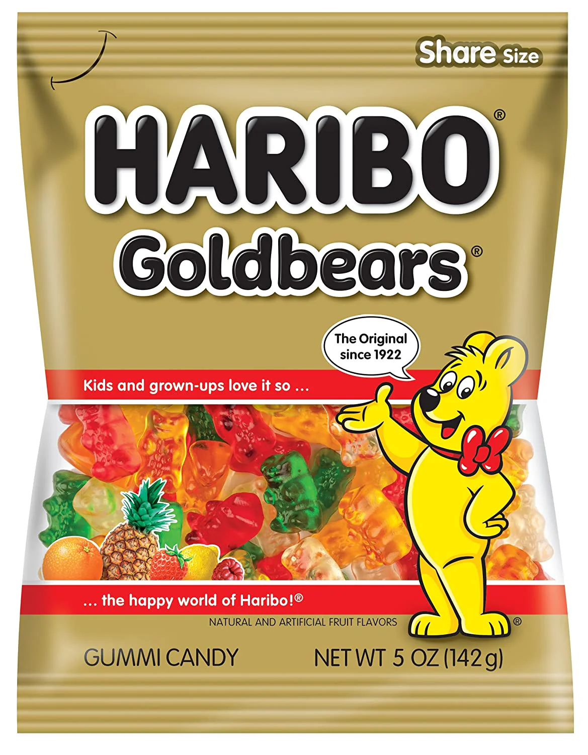 Haribo Gold Bears Gummi Candy, 5oz (142g)