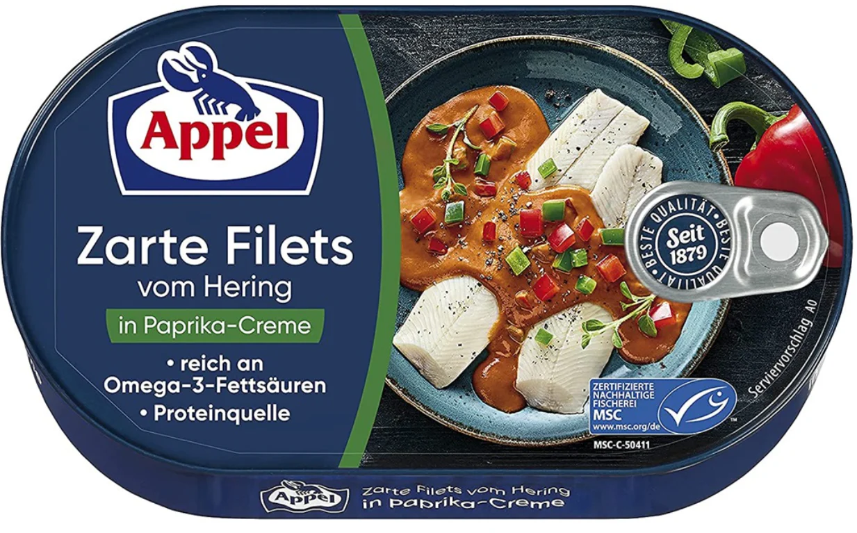 Herring Fillets in Paprika Cream (Appel) 200g
