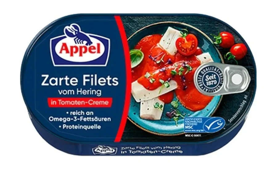 Herring Fillets in Tomato Cream (Appel) 200g