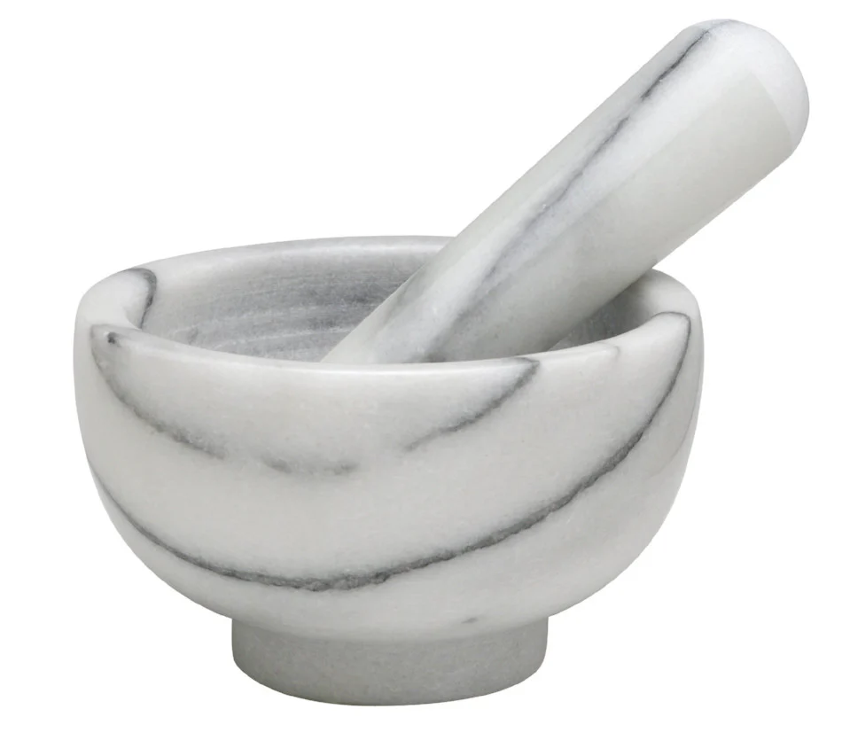 HIC Marble Mortar and Pestle, 4 x 2.5 in.