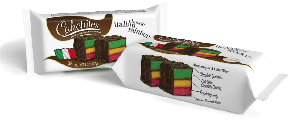 Italian Rainbow Cake Bites 2 oz