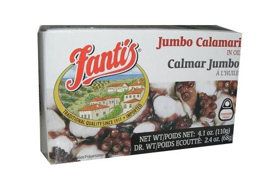 Jumbo Calamari in Oil (Fantis) 4 oz (110g)