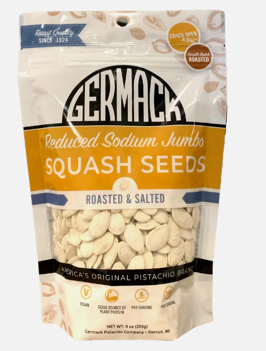 Jumbo Squash Seeds, Reduced Salt (Germack) 9 oz