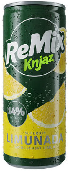 Knjaz Milos ReMix Lemon Soft Drink, .33L Can