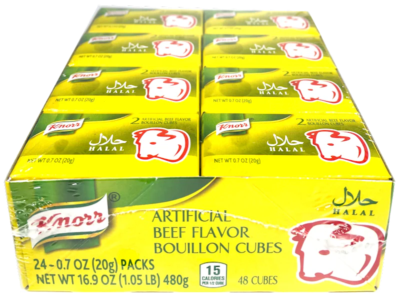 Knorr Beef Flavor Bouillon Cubes, CASE (24 x 20 g packs), 16.9 oz (480 g)