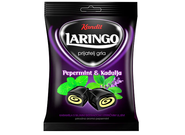 Laringo Pepermint and Kadulja Caramel Candy (Kandit) 100g