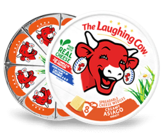Laughing Cow Creamy Asiago Spreadable Cheese Wedges 8 pieces, 5.4 oz
