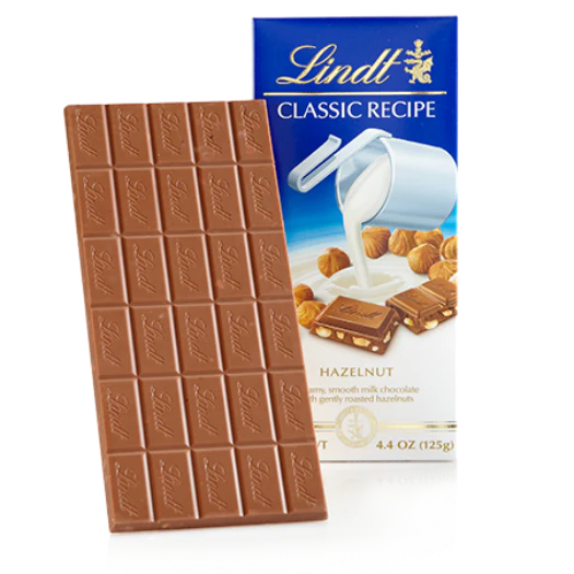 Lindt Milk Chocolate with Hazelnuts, 4.4oz(125g)