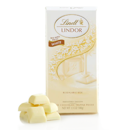 Lindt WHITE Lindor Truffles, 3.5oz (100g)
