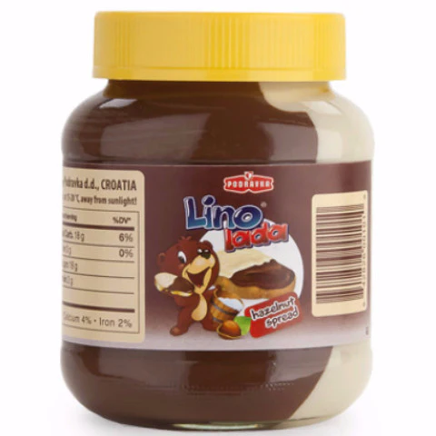 Lino Lada White and Cocoa Hazelnut Spread, Duo, 12oz (350g) - Image 2