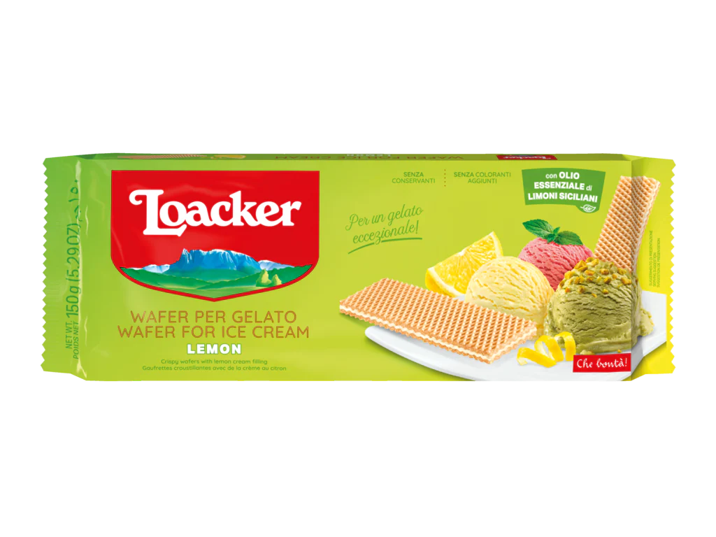 Loacker Wafer Per Gelato, Lemon 150g